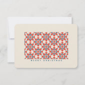 Vintage Scandinavian Christmas Pattern RSVP Karte (Vorderseite)