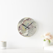 Vintage Scandinavian Map Runde Wanduhr (Zuhause)