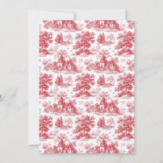 Vintage Scarlet Château Wedding Einladung (Rückseite)