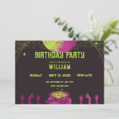 Vintage scary birthday einladung (Stehend Vorderseite)