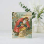 Vintage Scary Santa Kidnaps Naughty Child Postkarte (Stehend Vorderseite)