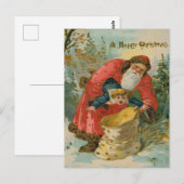 Vintage Scary Santa Kidnaps Naughty Child Postkarte (Vorne/Hinten)