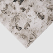 Vintage schäbige elegante weiße graue Rosen mit Seidenpapier (Ausschnitt)