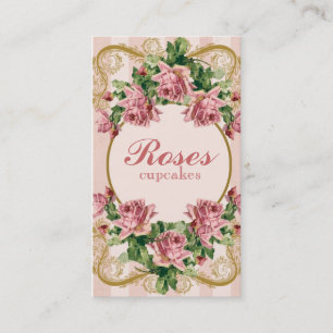 Vintage schäbige Rosen-Geschäfts-Karte Visitenkarte