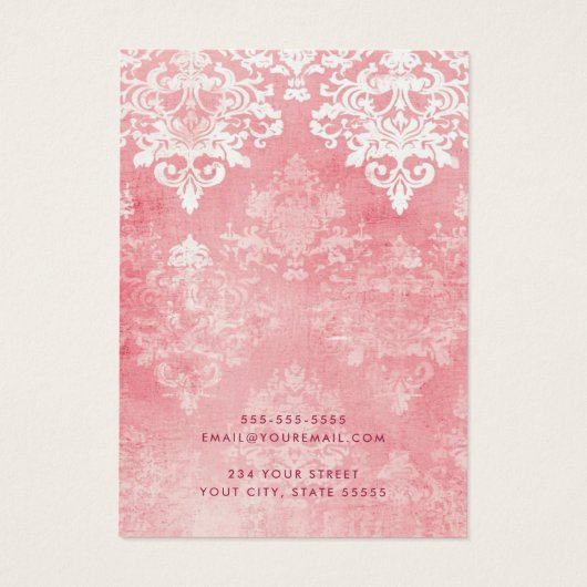 Vintage Schablonenhalskarte (Rückseite)