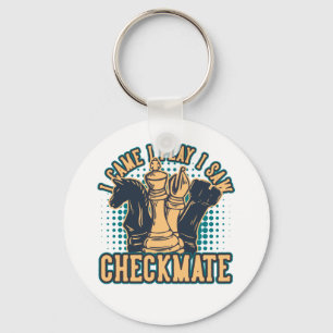Vintage-Schach-Schachmatt-Zitat Schlüsselanhänger