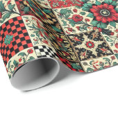 Vintage Schachbrettmuster Geschenkpapier (Rolleneckpunkt)