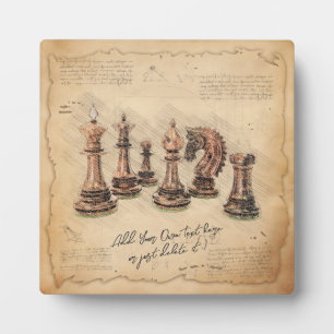 Vintage Schachfiguren im alten Stil Art Player Ges Fotoplatte