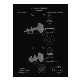 Vintage Schachfiguren Patent Blueprint Fotodruck