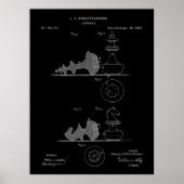 Vintage Schachfiguren Patent Blueprint Poster (Vorne)