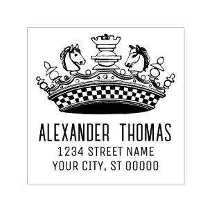 Vintage Schachfigurenadresse Permastempel