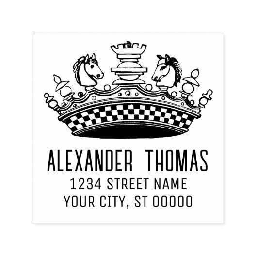 Vintage Schachfigurenadresse Permastempel (Design)