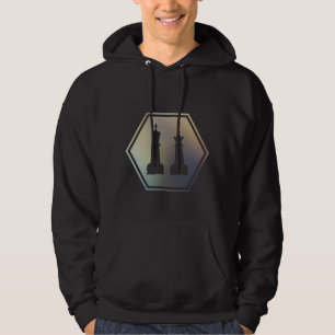 Vintage-Schachkunst König und Königin-Schachfigure Hoodie