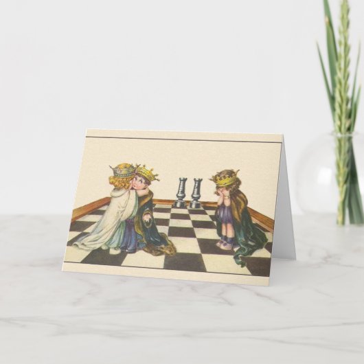 Vintage Schachspielerkarte Karte (Vorderseite)