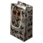 Vintage Schädel Kleine Geschenktüte (Rückseite Schrägansicht)