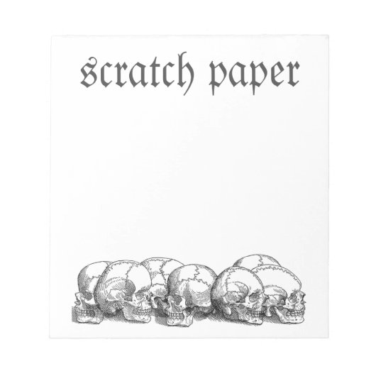 Vintage Schädel Notizblock (Vorderseite)