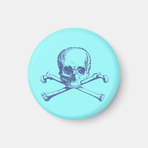 Vintage Schädel und Kreuzknochen Magnet