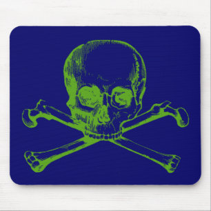Vintage Schädel und Kreuzknochen Mousepad