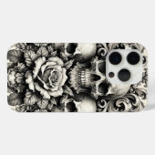 Vintage Schädel und Rose Case-Mate iPhone Hülle (Rückseite (Horizontal))