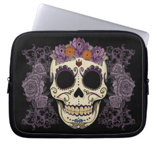 Vintage Schädel-und Rosen-Laptop-Hülse Laptopschutzhülle