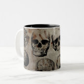Vintage Schädel Zweifarbige Tasse (Vorderseite Links)