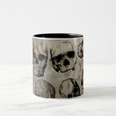 Vintage Schädel Zweifarbige Tasse (Mittel)