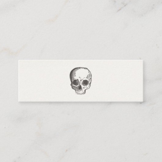 Vintage Schädelätzung Telefonnummerkarte (Vorderseite)