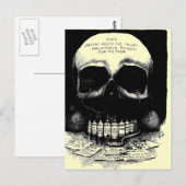 Vintage Schädelmedikation und Postkarte (Vorne/Hinten)