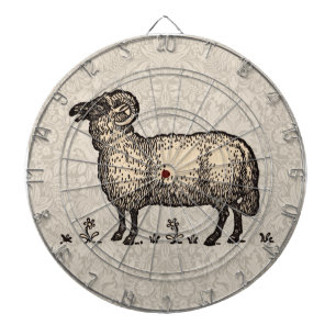 Vintage-Schaf-Illustration: Klassische Farmkunst Dartscheibe