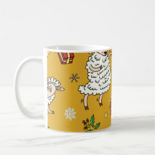 Vintage-Schaf: ländlicher Hintergrund. Kaffeetasse