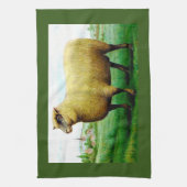 Vintage Schafe in Grüngrasweiden Geschirrtuch (Vertikal)