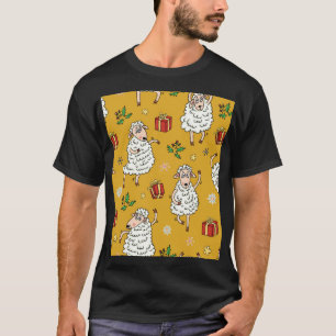 Vintage Schafe: pastoraler Hintergrund. T-Shirt