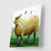 Vintage Schafmalerei Quadratische Wanduhr (Winkel)