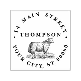 Vintage Schafschaf-Nutztiere, die C-Adresse Gezeic Permastempel