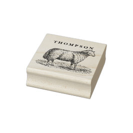 Vintage Schafschaf-Nutztiere, die C-Namen Gezeichn Gummistempel