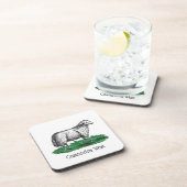 Vintage Schafschaf Zeichnend Tiere C Getränkeuntersetzer (Rechte Seite)