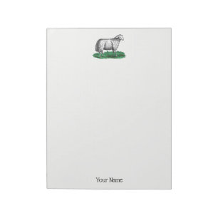 Vintage Schafschaf Zeichnend Tiere C Notizblock