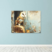 Vintage Schale im Herbst 32x24 Leinwanddruck (Insitu (Holzboden))