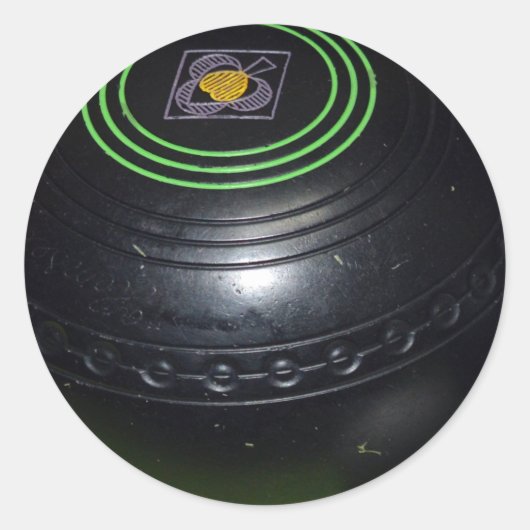 Vintage Schale mit schwarzem Rasen, Runder Aufkleber (Vorderseite)