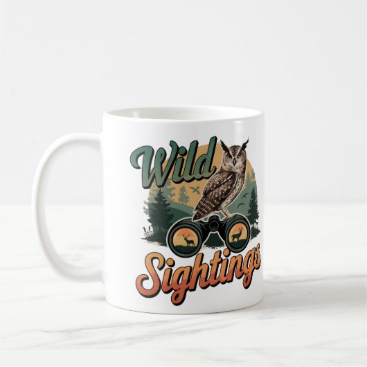 Vintage Schale- und Binokularwaldszene Kaffeetasse (Links)