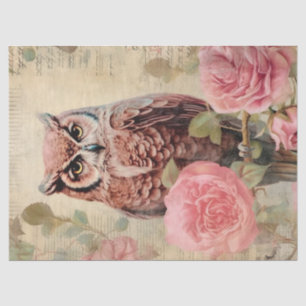 Vintage Schale und rosa Rosen Seidenpapier