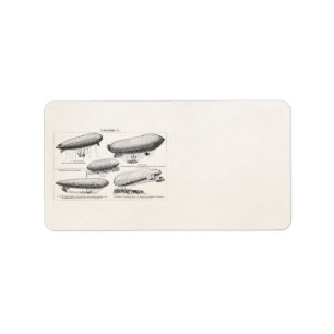 Vintage schalldichte Zellenzeppelins-Retro Adressaufkleber