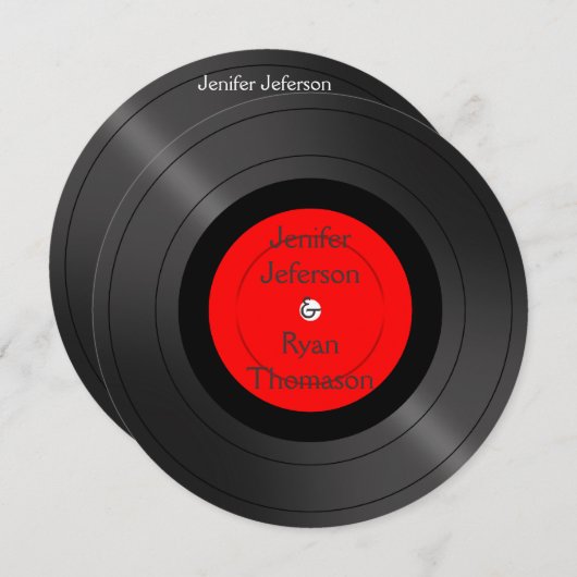 Vintage Schallplatte einladen Einladung (Vorne/Hinten)