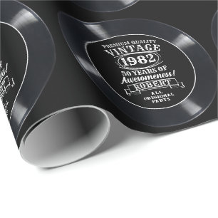 Vintage-Schallplatte Meilenstein Geburtstag person Geschenkpapier