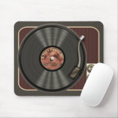 Vintage-Schallplatten-Mauspad Mousepad (Mit Mouse)