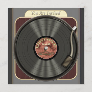 Vintage-Schallplatten-Party-Einladungen Einladung
