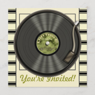 Vintage-Schallplatten-Party-Einladungen Einladung