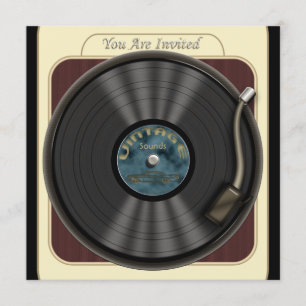 Vintage-Schallplatten-Party-Einladungen Einladung