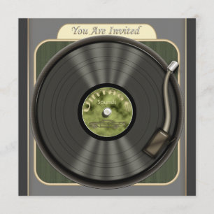 Vintage-Schallplatten-Party-Einladungen Einladung