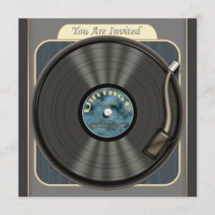 Vintage-Schallplatten-Party-Einladungen Einladung